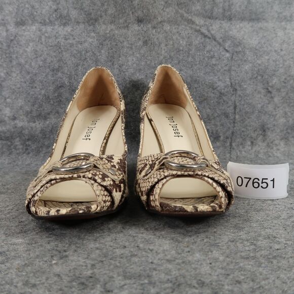 Jon Josef Shoes Womens 8.5 Pumps Fashion Leather Peep Toe Stiletto Snakeskin - Picture 3 of 16